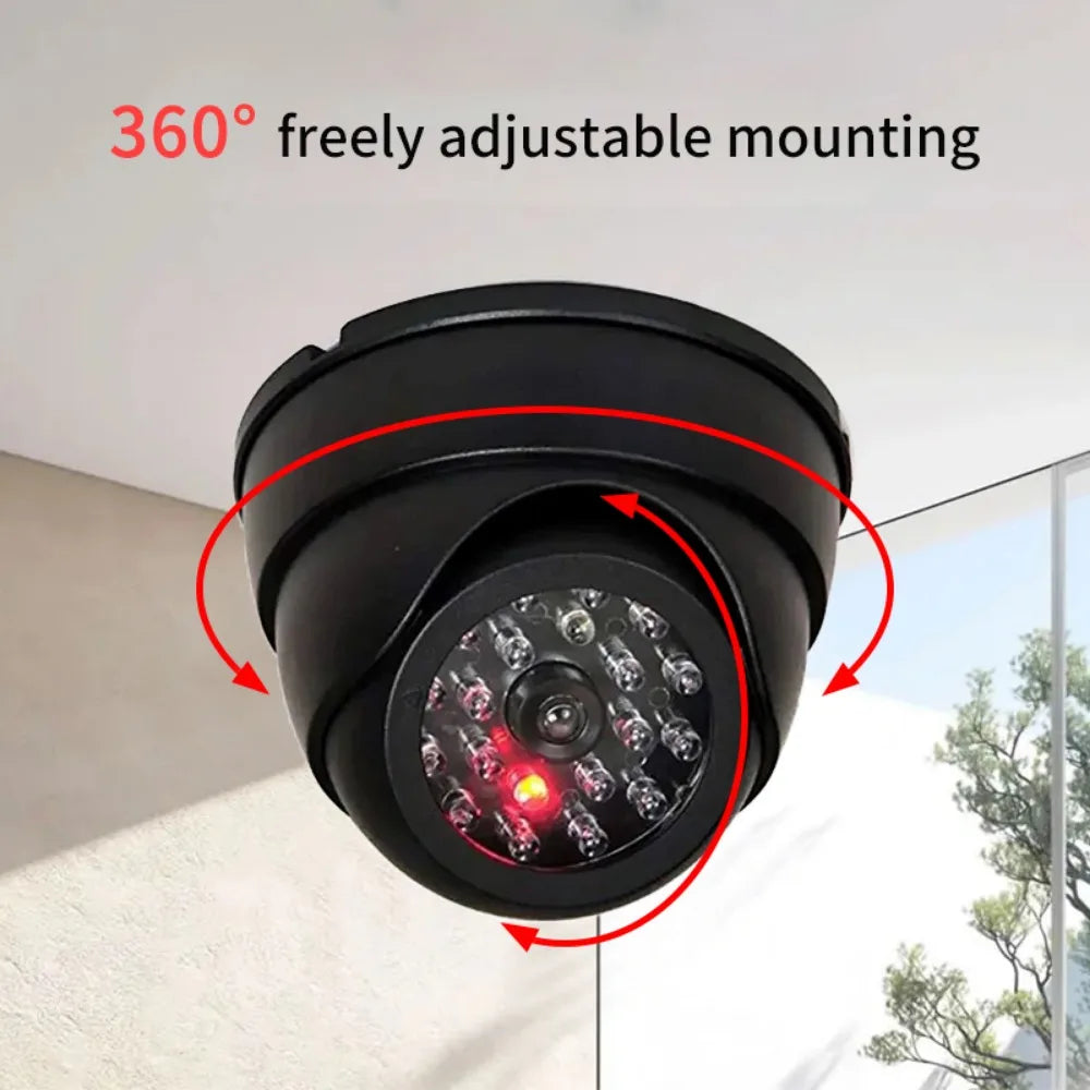 Red Flashing LED Fake CCTV Security Camera