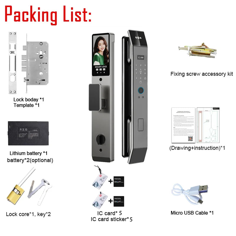 Smart Lock Face Recognition, Fingerprint & Password