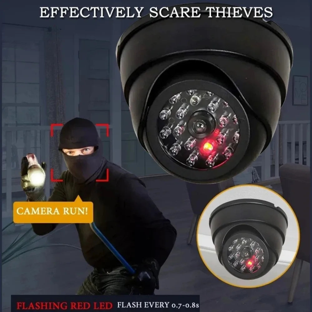 Red Flashing LED Fake CCTV Security Camera