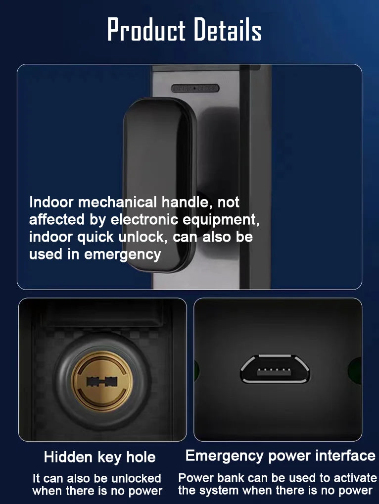 Smart Lock Face Recognition, Fingerprint & Password