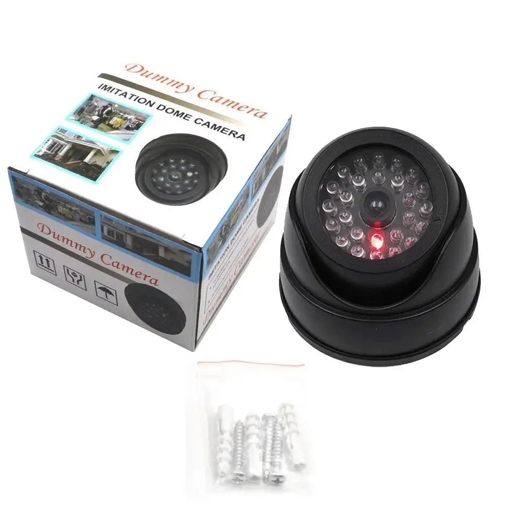 Red Flashing LED Fake CCTV Security Camera