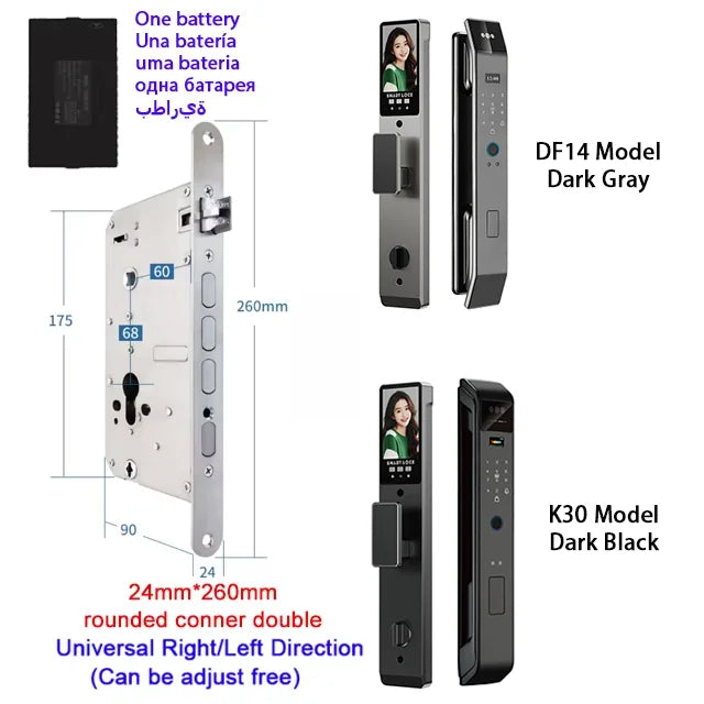 Smart Lock Face Recognition, Fingerprint & Password
