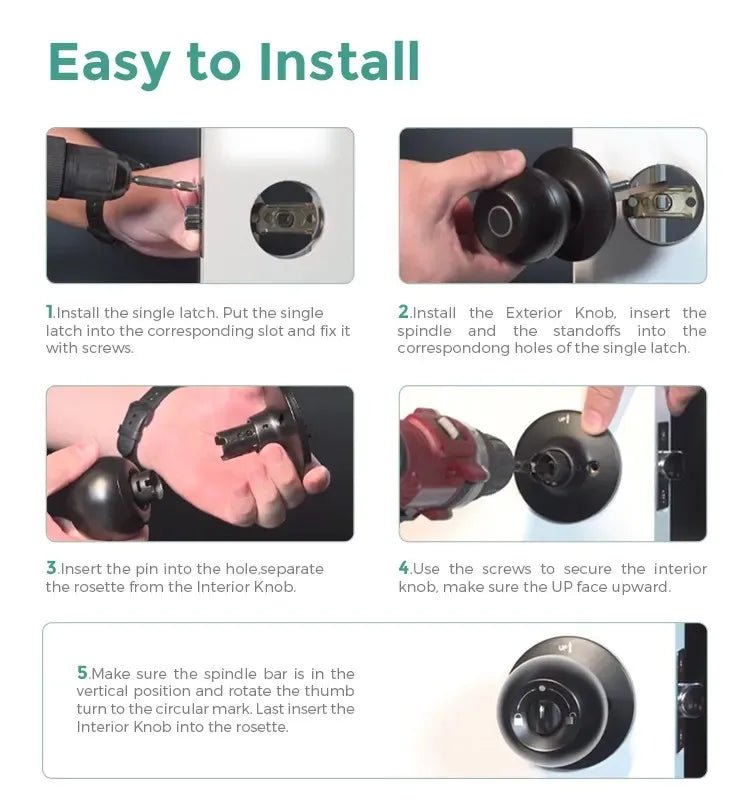 Aluminium Door Lock Smart Fingerprint