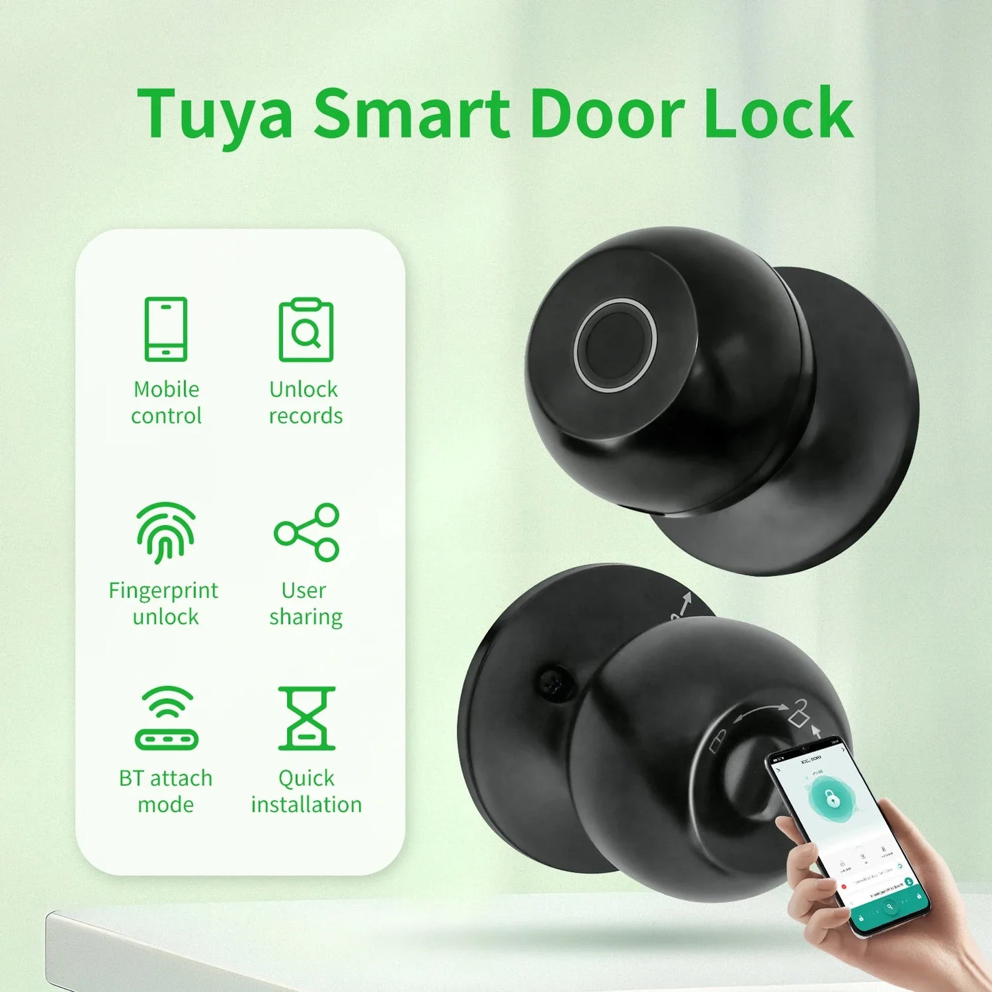 Aluminium Door Lock Smart Fingerprint
