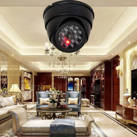Red Flashing LED Fake CCTV Security Camera