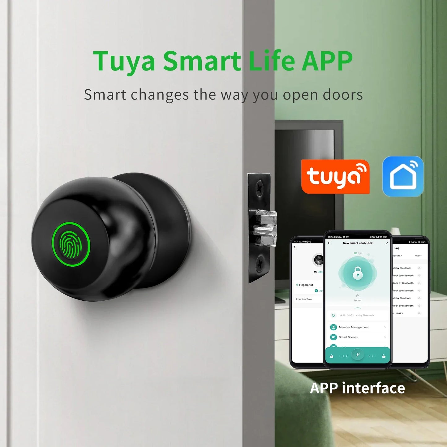 Aluminium Door Lock Smart Fingerprint