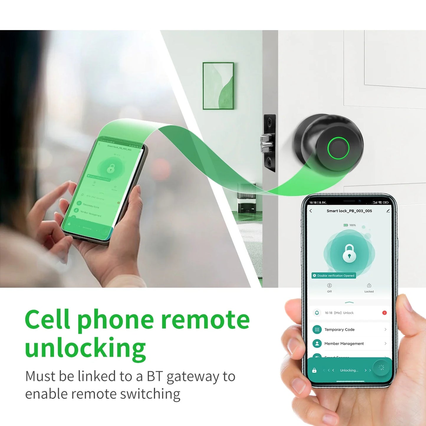 Aluminium Door Lock Smart Fingerprint